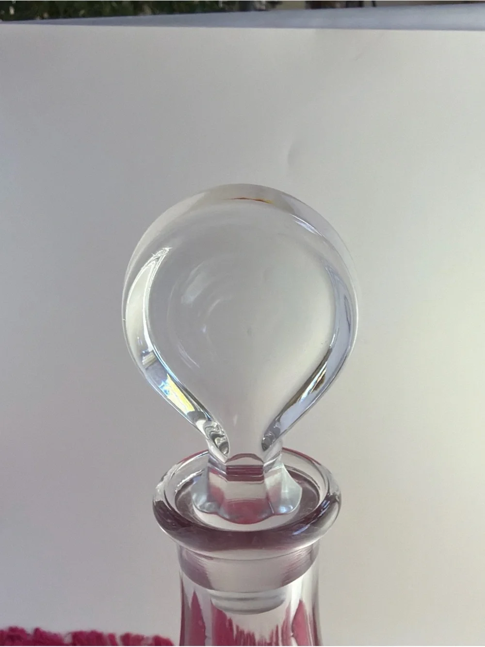 Crystal Decanter With Stopper Heavy 13” tall Modern